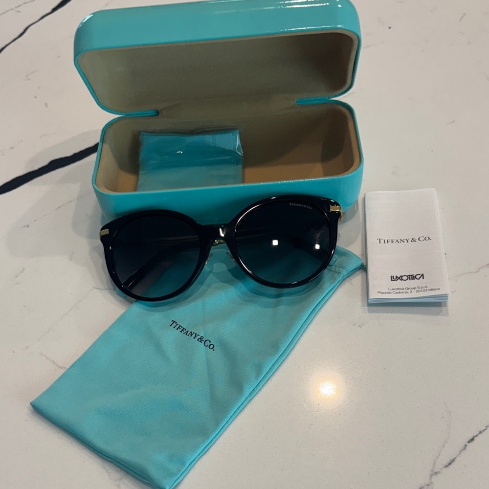 Tiffany & Co. Black Sunglasses with Aqua Case